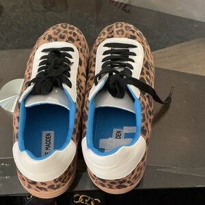 Steve Madden Leopard Pattern Sneakers with Blue Accents